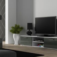 Szafka RTV SOHO 180 biały/ szary połysk