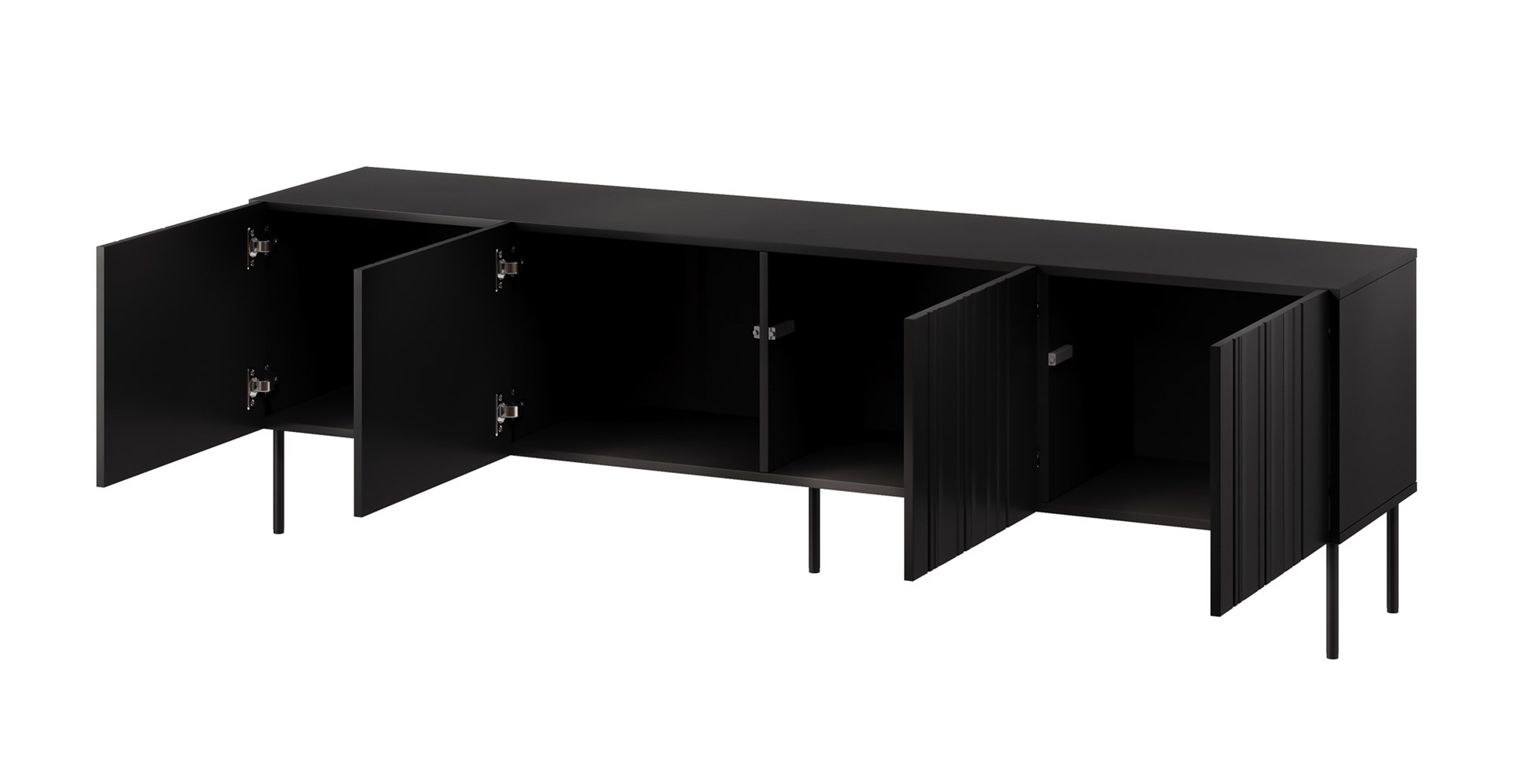 Szafka RTV ISLA 200x40x60 czarny mat - obrazek 2