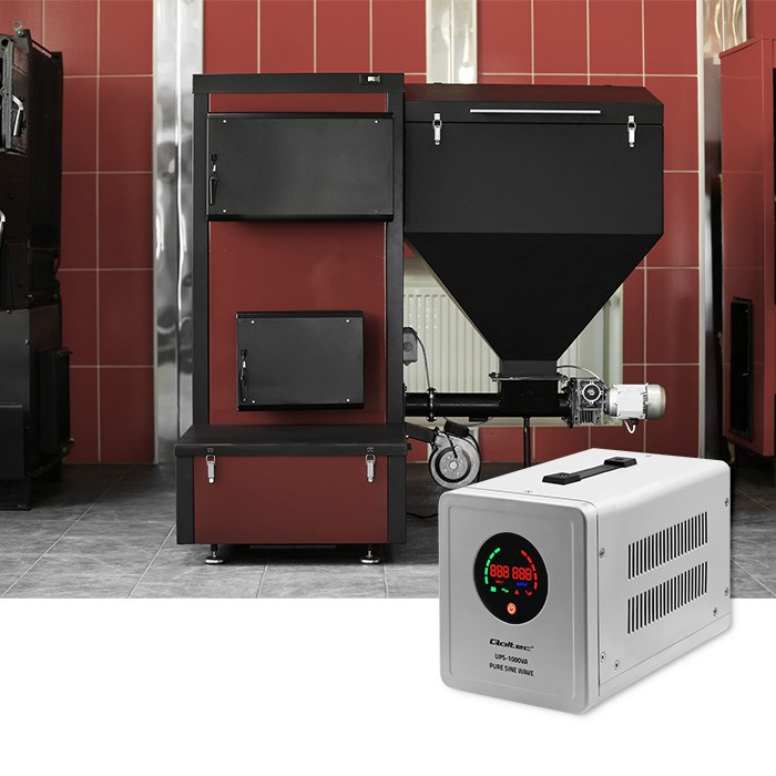 QOLTEC ZASILACZ AWARYJNY PURE SINE WAVE UPS | 1000VA | 700W | SZARY - obrazek 2