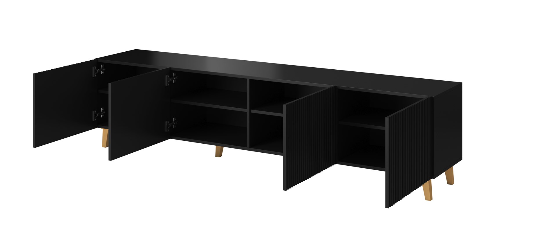 Szafka RTV PAFOS 200x40x52 czarny mat - obrazek 2