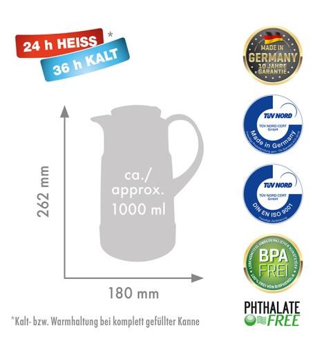 ROTPUNKT THERMOS JUG, 1.0 L, RISTRETTO (BLACK) 320 RI - obrazek 2