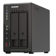 Qnap TS-253E-8G, Tower, 2 x 2.5"/3.5" SATA, Intel Celeron J6412 4C/4T, 8 GB DDR4 onboard not expandable, 2 x 2.5GbE, External adapter (PSU)