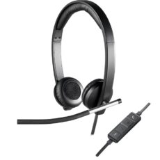 Logitech H650e Zestaw słuchawkowy Przewodowa Opaska na głowę Biuro/centrum telefoniczne USB Typu-A Czarny, Srebrny