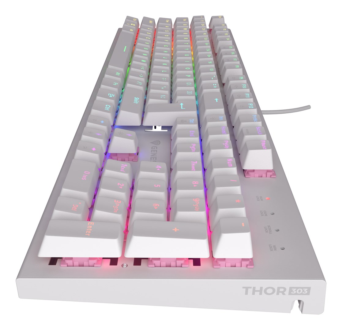 GENESIS Thor 303 klawiatura Gaming USB QWERTY US English Biały - obrazek 2