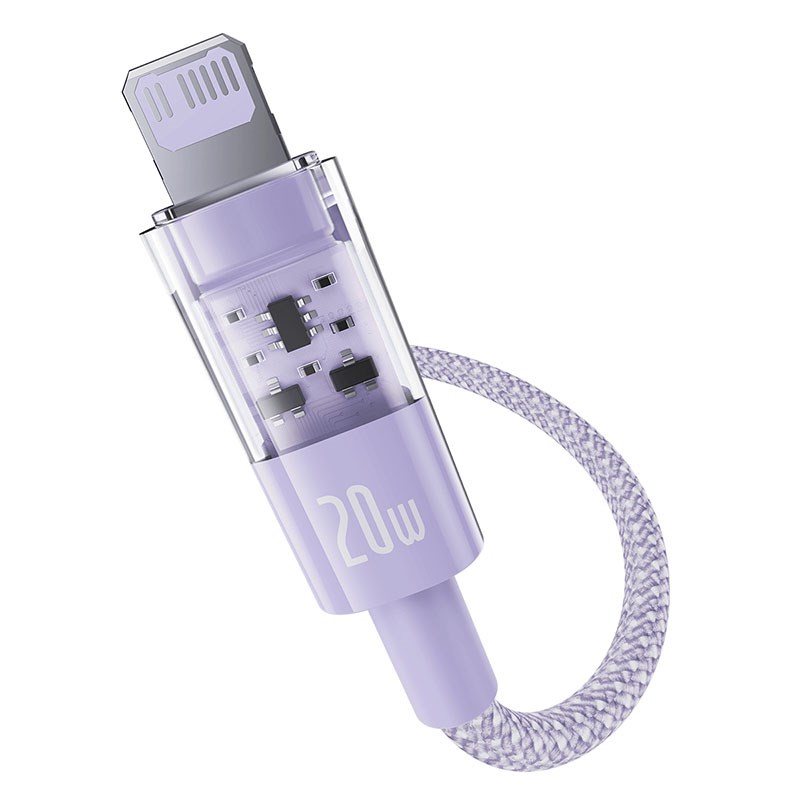 Kabel Baseus Gem USB C-IP 20W 1m (fioletowy) - obrazek 2