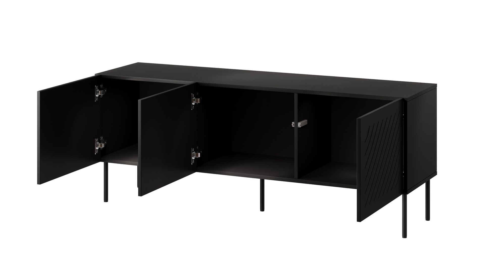 Szafka RTV SIENA 150,5x40x60 czarny mat - obrazek 2