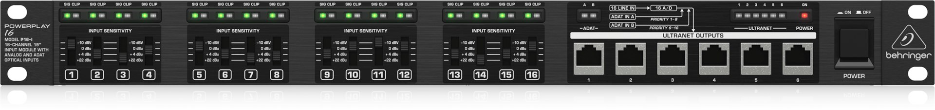 Behringer P16-I mikser audio 16 kan. 20 - 20000 Hz Czarny