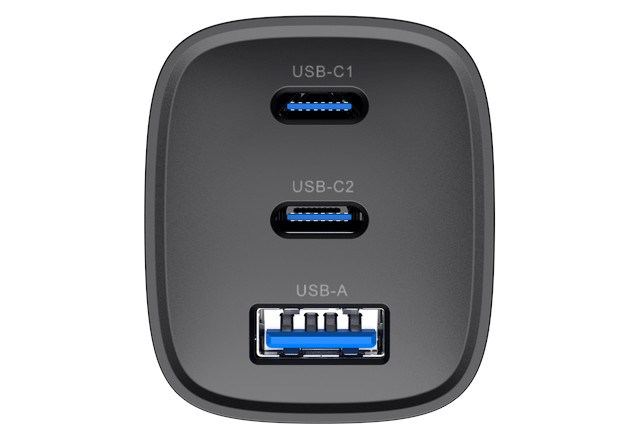 Ładowarka Havit UC20 EU USB-C+USB-C+USB-A (czarny) - obrazek 2