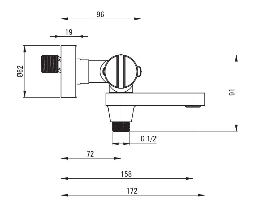 DEANTE Bateria wannowa termostatyczna ze składaną wylewką BCH_01BT - obrazek 2