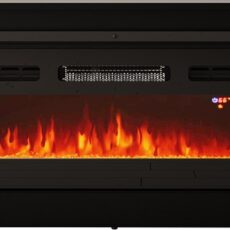 Szafka RTV GRANERO+kominek 200x56,7x35 czarny/czarny poł
