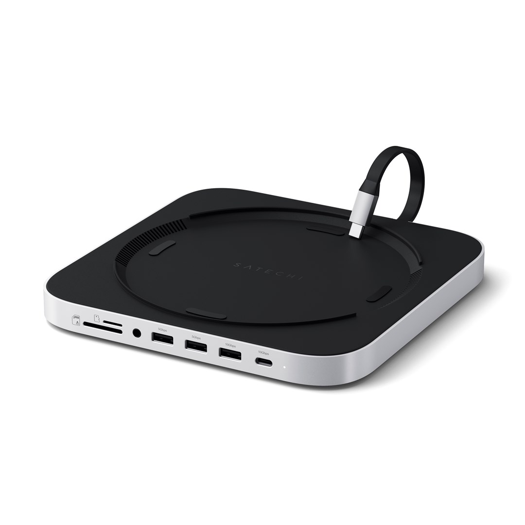 Satechi Stand & Hub - podstawka i hub do Mac Mini/Studio (USB-C 3.2, USB-A 3.2, 2x USB-A 3.0, 3,5mm jack, port micro/SD, NVMe/M.2 SATA SSD)