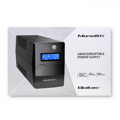 QOLTEC ZASILACZ AWARYJNY UPS 450VA | 240W | LCD | USB | RJ45 - obrazek 2