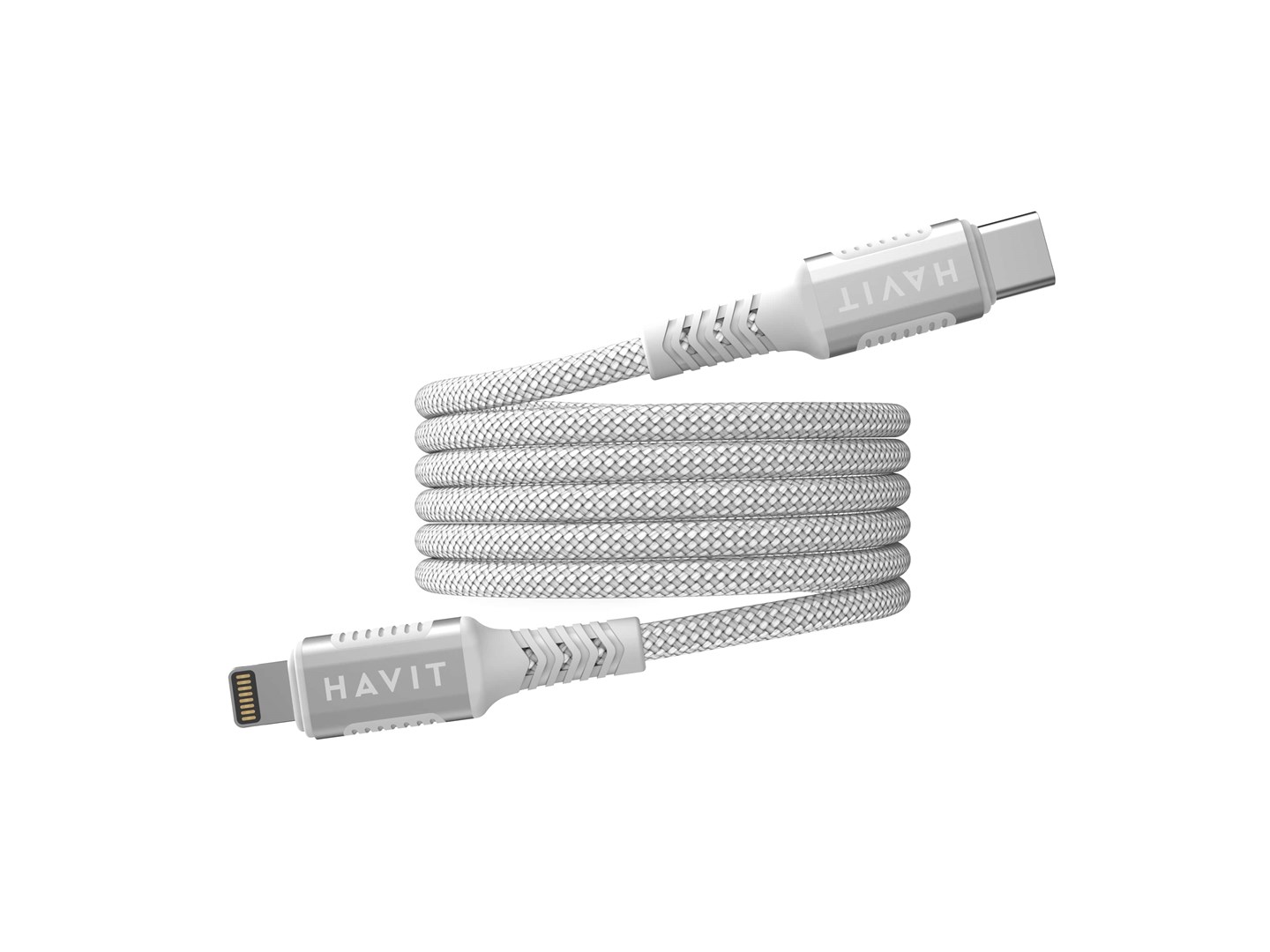 Kabel magnetyczny Havit Typ C-Lightning (biały) - obrazek 2