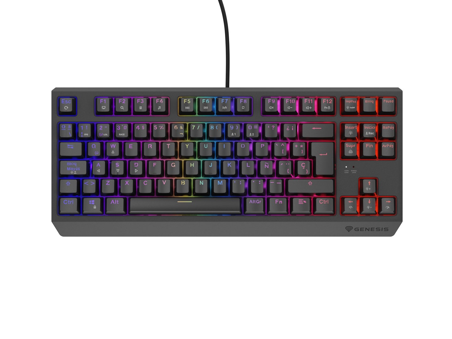 GENESIS Thor 230 TKL klawiatura Gaming USB QWERTY Hiszpański Czarny - obrazek 2