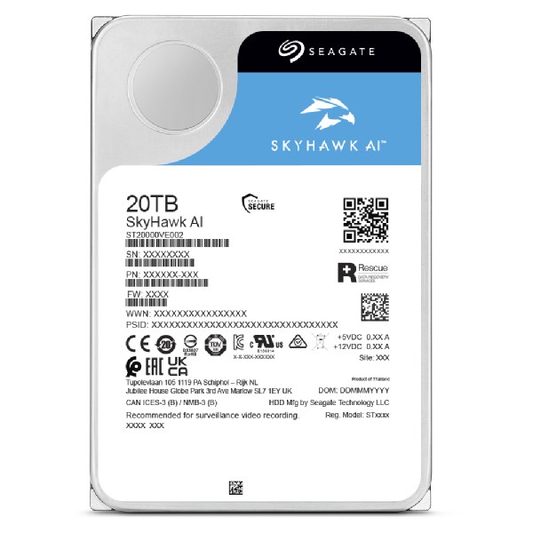 Dysk twardy HDD Seagate Skyhawk AI 20TB 3,5" SATA ST20000VE003 - obrazek 2