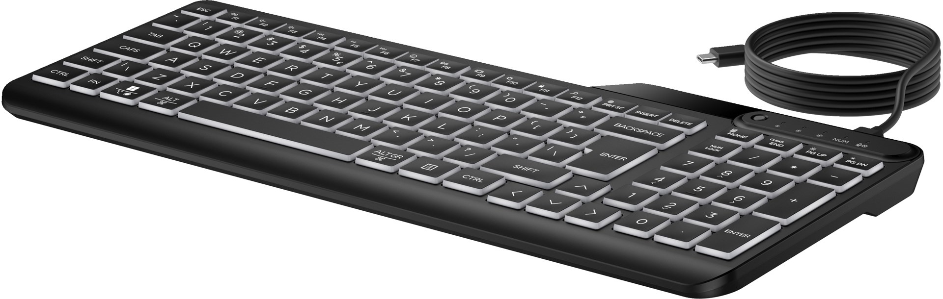HP Klawiatura 405 Multi-Device podświetlana przewodowa 7N7C1AA - obrazek 2