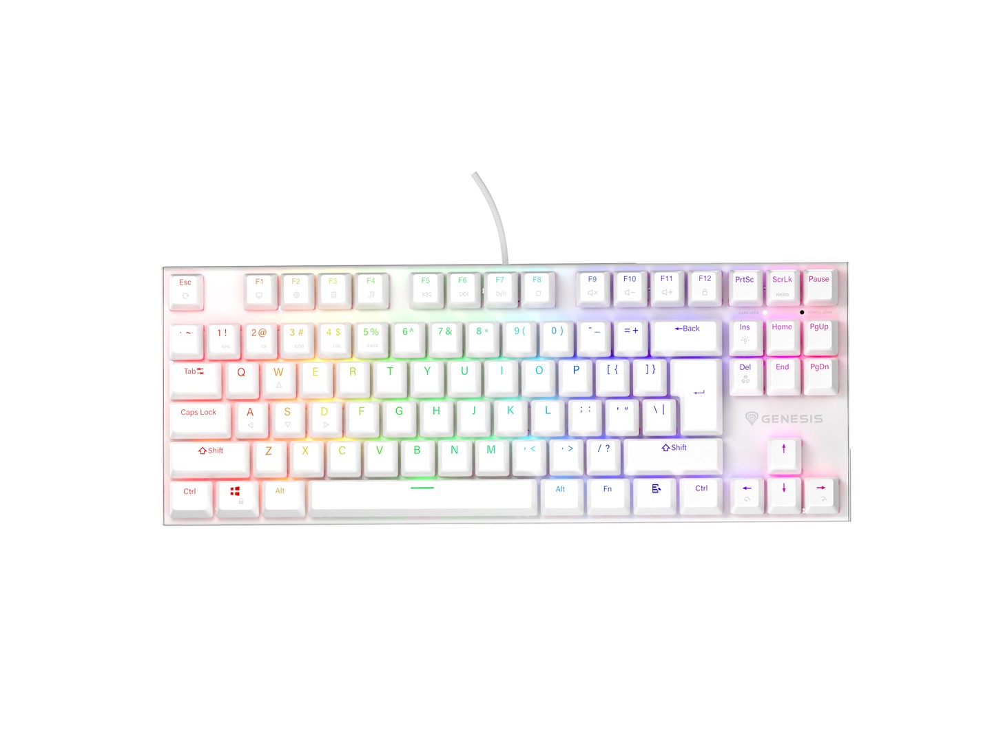 Genesis Thor 303 TKL RGB biała - obrazek 2