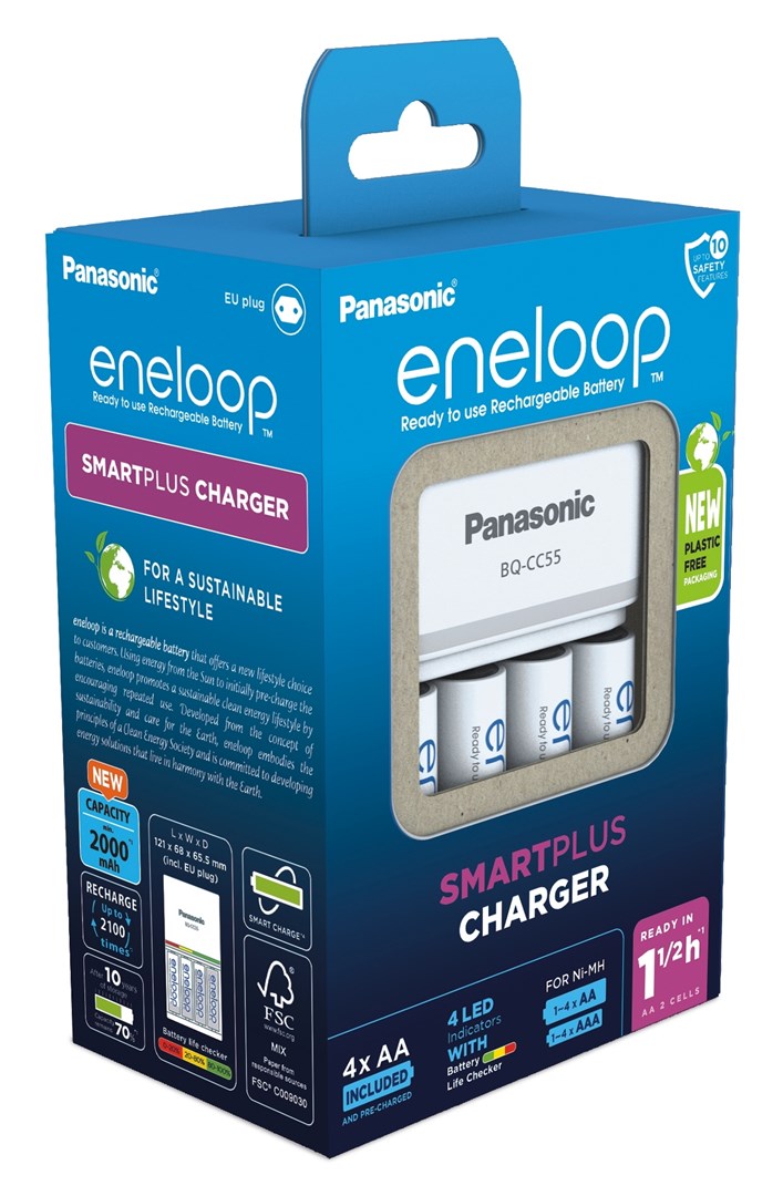 ŁADOWARKA PANASONIC SMARTPLUS + 4x AA ENELOOP 2000 mAh - obrazek 2