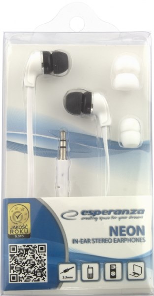 Słuchawki Esperanza Neon EH147W (kolor biały) - obrazek 2