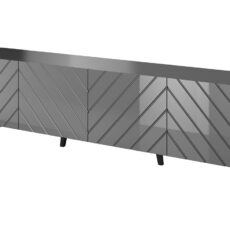 Szafka RTV ABETO 200x42x52 grafit/grafit połysk
