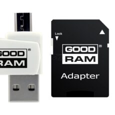 Karta pamięci z adapterem i czytnikiem kart GoodRam All in one M1A4-0640R12 (64GB; Class 10; Adapter, Czytnik kart MicroSDHC, Karta pamięci)