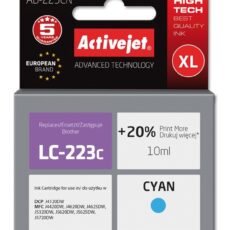 Activejet AB-223CN Tusz (zamiennik Brother LC223C; Supreme; 10 ml; niebieski)