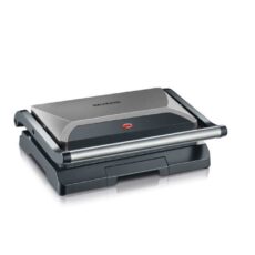 SEVERIN GRILL KONTAKTOWY STAL, SZARY, WANIENKA NA TŁUSZCZ, WĄSKI DESIGN, POWŁOKA NIEPRZYWIERAJĄCA, MOC 800W KG 2394