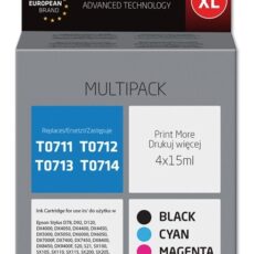 Activejet AEB-715N Tusz (zamiennik Epson T0715; Supreme; 4 x 15 ml; czarny, czerwony, niebieski, żółty)