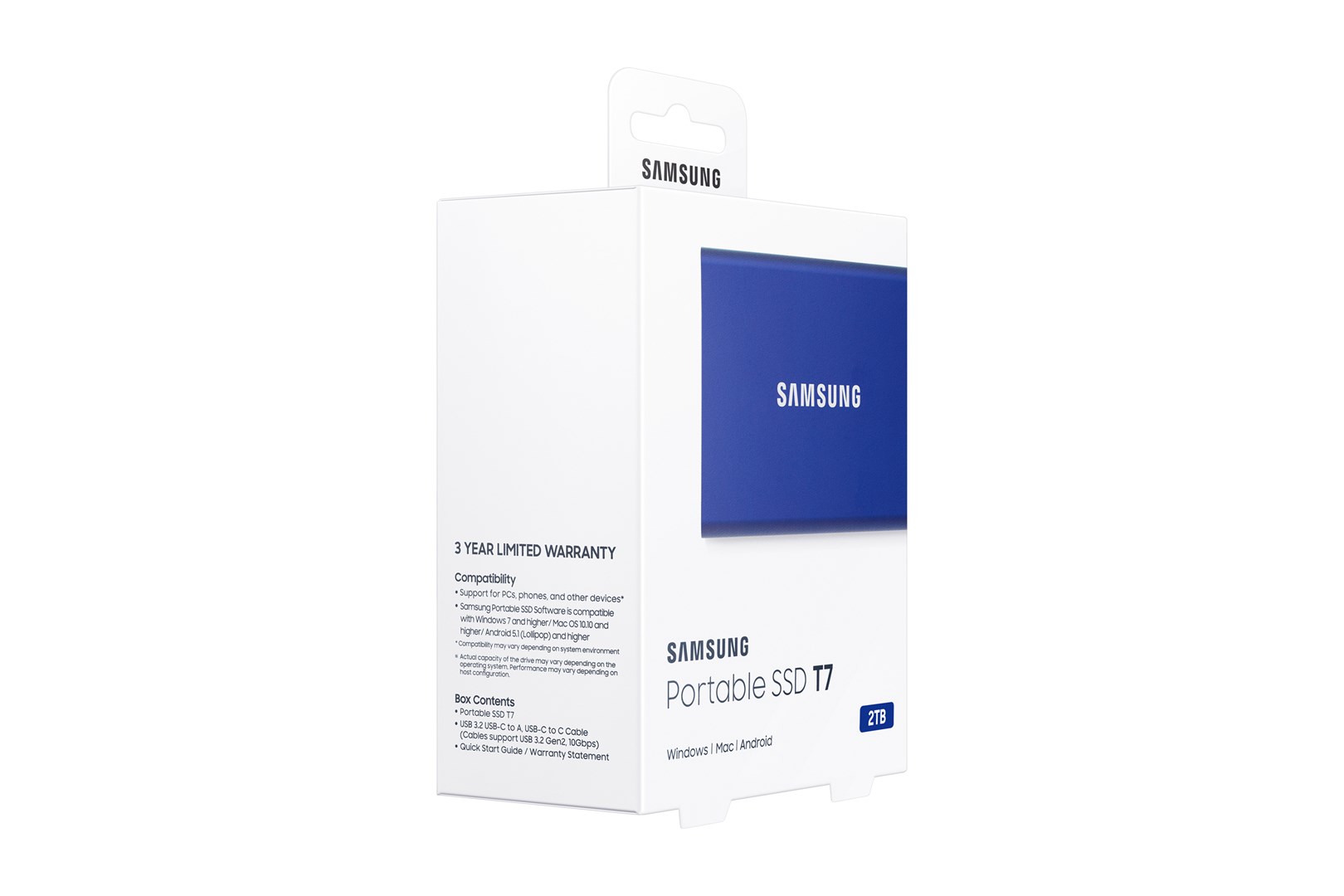 Dysk Samsung SSD T7 Portable 2TB MU-PC2T0H/WW niebieski - obrazek 2