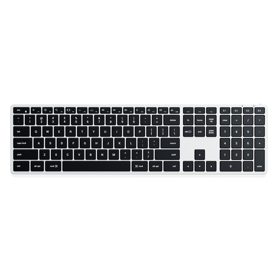 Satechi Slim X3 - klawiatura z układem numerycznym Bluetooth do czterech urządzeń USB-C US International (silver)