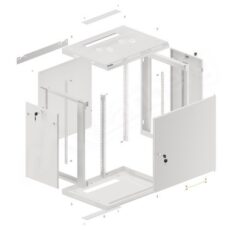 LANBERG SZAFA WISZĄCA RACK 19" 12U 600X450 DRZWI METALOWE SZARA (FLAT PACK) WF01-6412-00S