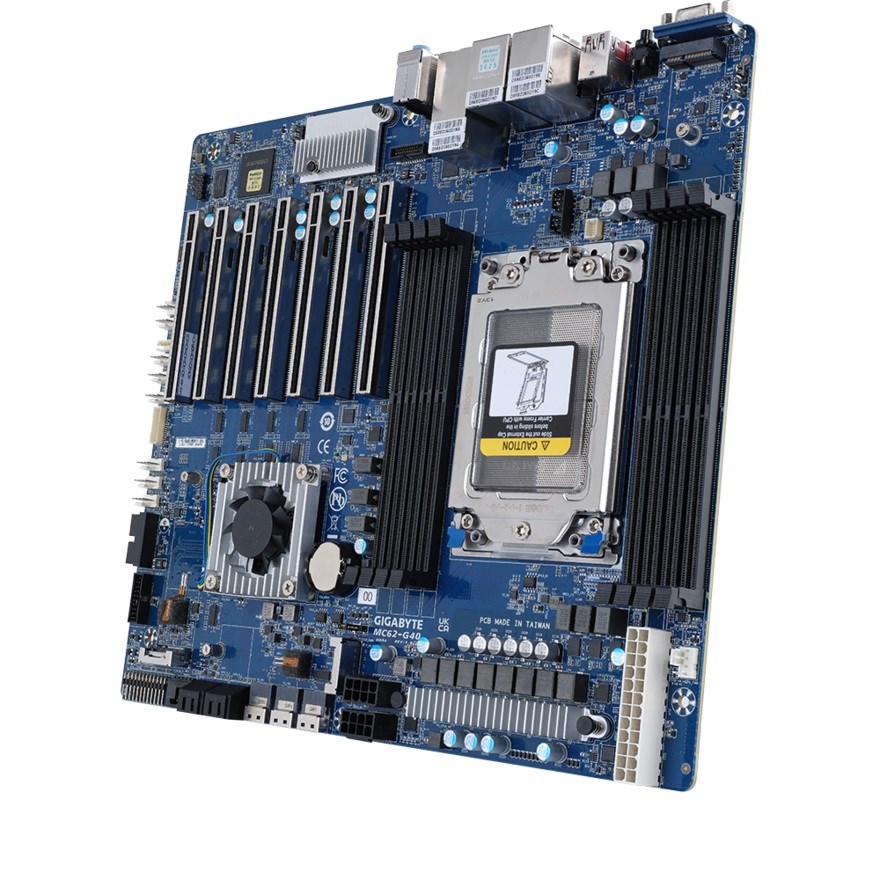 Płyta główna Gigabyte MC62-G40 1x sWRX80 AMD Ryzen Threadripper PRO 5000/3000 WRX80 (8xDIMM, 4x SATA, 2xM.2, 2x10Gbe,1x1Gbe, 7xPCIe x16, CEB)