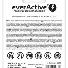 EVERACTIVE AKUMULATORKI R03/AAA NI-MH 550 MAH INFINITY LINE - BLISTER 4 SZTUKI EVHRL03-550