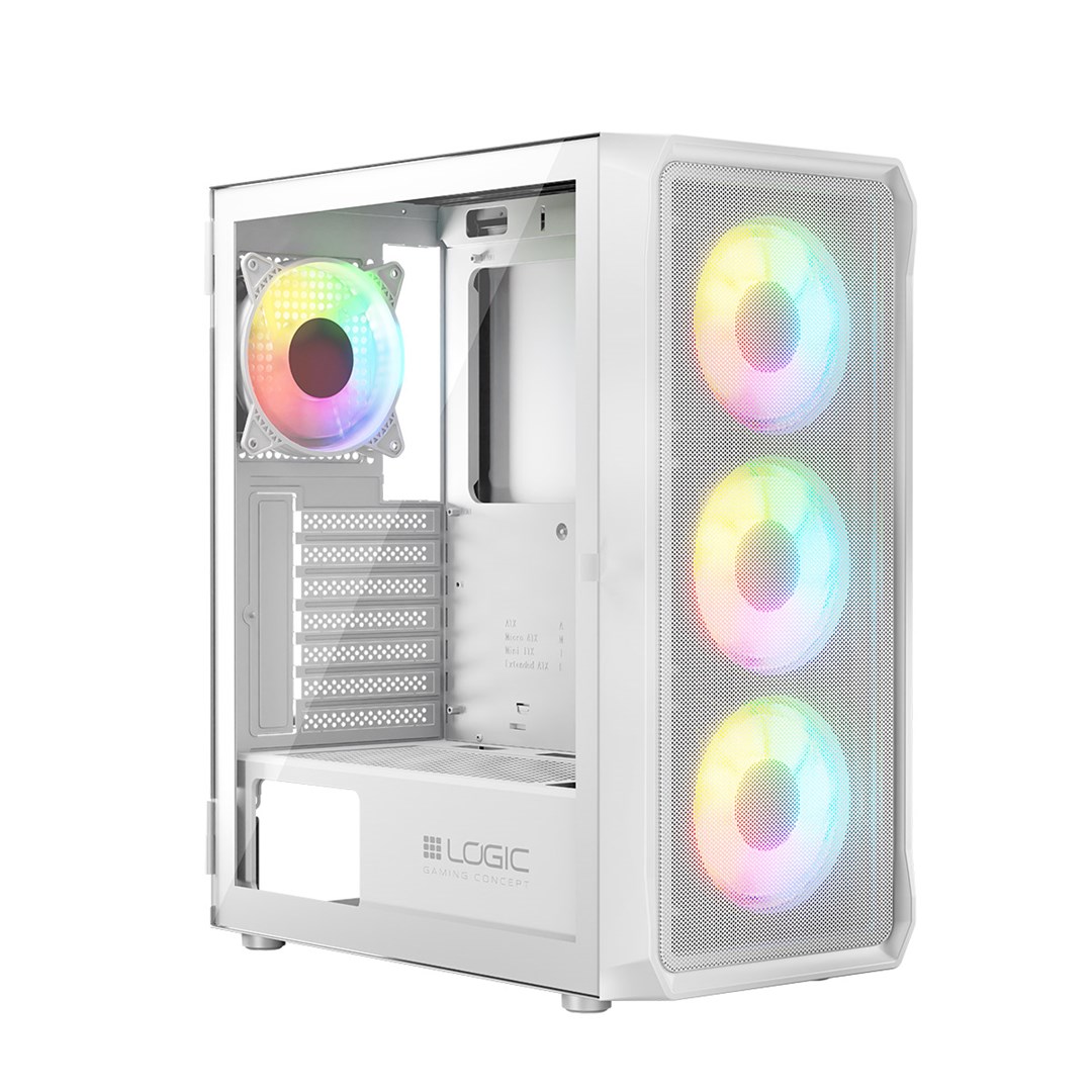 LOGIC OBUDOWA PORTOS ARGB MIDI USB 3.0 WHITE - obrazek 2