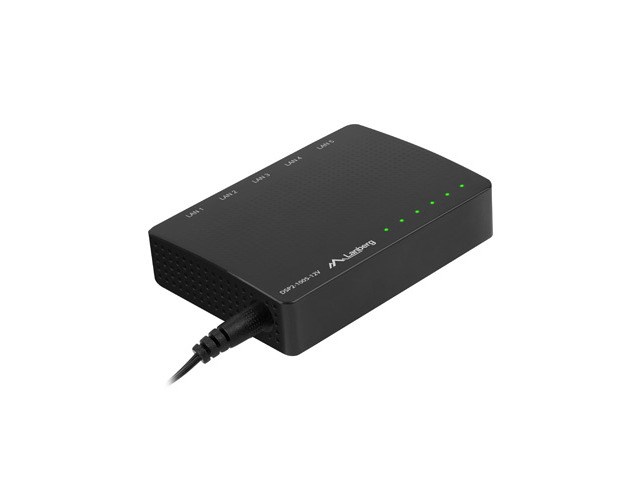 LANBERG SWITCH DSP2-1005-12V (5-PORT, 12V, 1GB/S) - obrazek 2