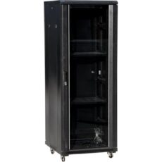 Szafa zamykana na zamek A-LAN SS-42U-600-800-01-C (42U; 19''; 2050mm / 600mm / 800 mm; stojąca; Otwierane, Pełne, Szklane; 600 kg; kolor czarny)