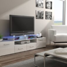 Szafka RTV EVORA 200 biały/biały połysk