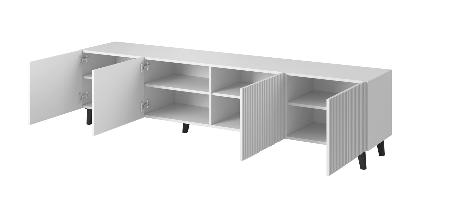 Szafka RTV PAFOS 200x40x52 biały mat - obrazek 2