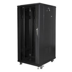 Szafa rack Lanberg FF01-6827-12B (27U; 19''; 1390mm / 600mm / 800 mm; stojąca; Pełne, Szklane; 800 kg; kolor czarny)