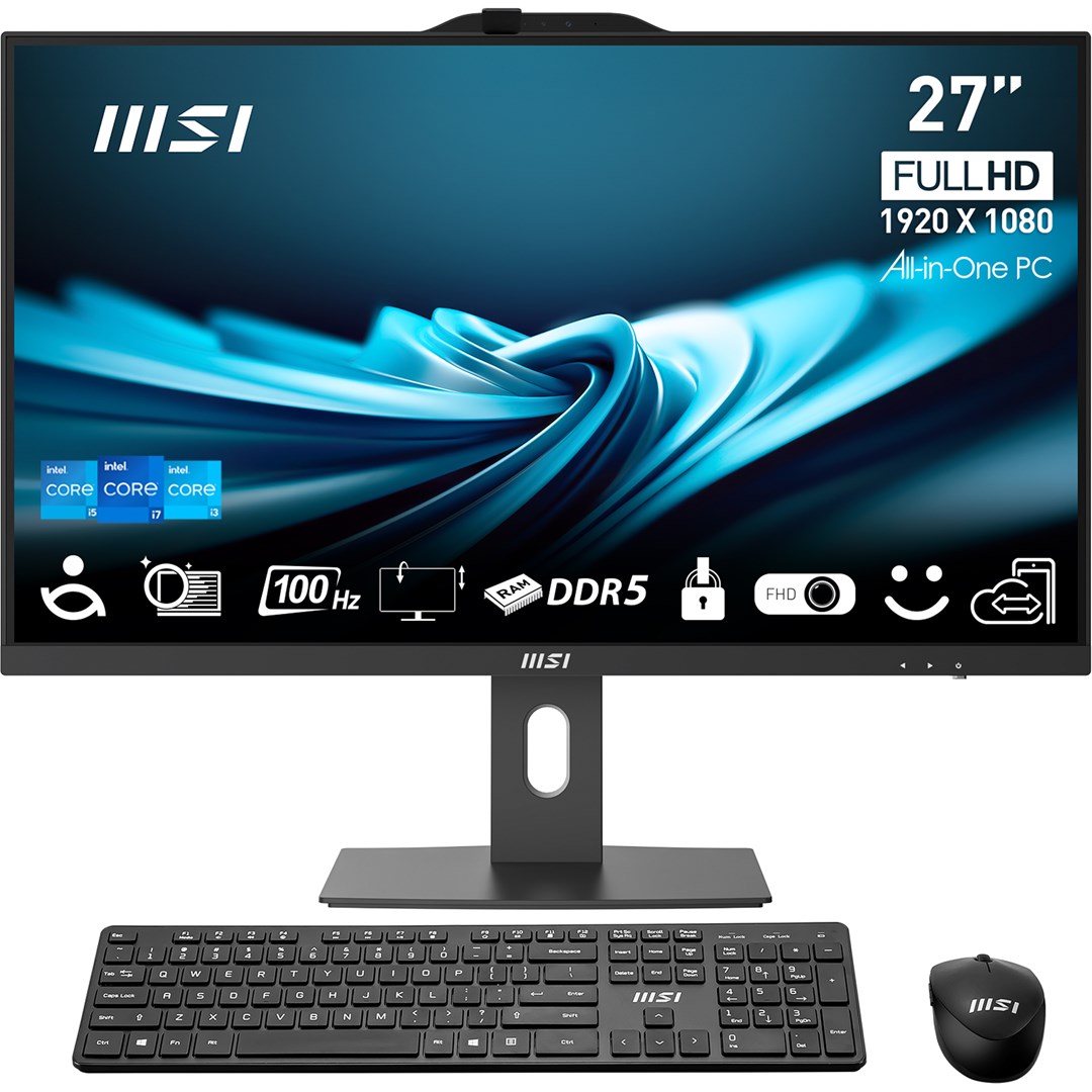 MSI AIO PRO AP272P 14M-496EU i5-14400 27" IPS LED FHD Non-Touch Anti-Glare 16GB SSD512GB M.2 AX211 WiFi 6E Windows 11 Pro Black