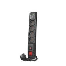 Listwa przeciwprzepięciowa Acar F4 USB A+C (szybka ładowarka) 5m ; czarny