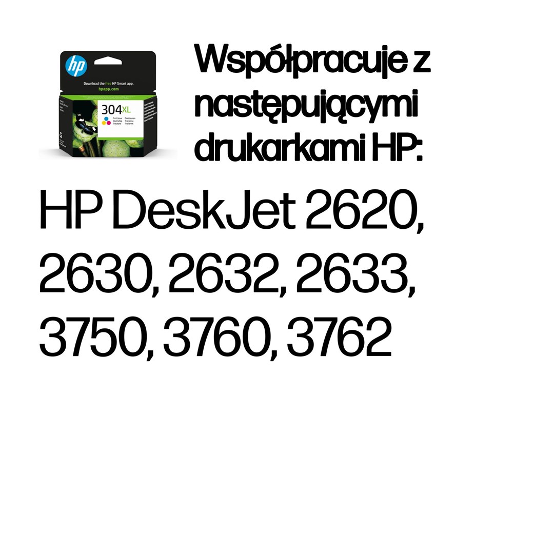 HP Oryginalny trójkolorowy wkład atramentowy 304XL - obrazek 2