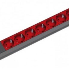 Listwa zasilająca Bachmann 48.30cm (19") ALU, 8-drożna, do UPS z IEC IEC IEC320 C14 (do systemów UPS), zasilający 2 m, 1U,, 8 czerwonych gniazd z uziemieniem, bez wyłącznika, z bezpiecznikiem drobnym 10 A (333.538)