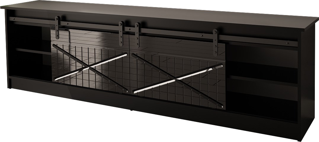 Szafka RTV GRANERO 200x56,7x35 czarny/czarny poł - obrazek 2