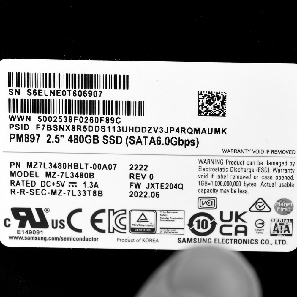 Dysk SSD Samsung PM897 480GB SATA 2.5" MZ7L3480HBLT-00A07 (DWPD 3)