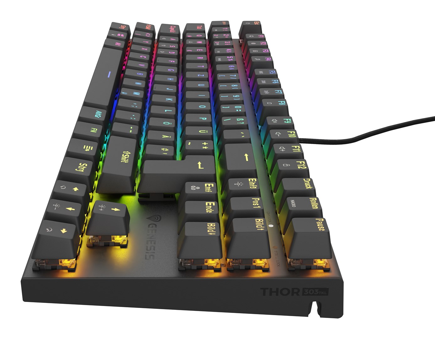 GENESIS Thor 303 TKL klawiatura Gaming USB QWERTZ Niemiecki Czarny - obrazek 2