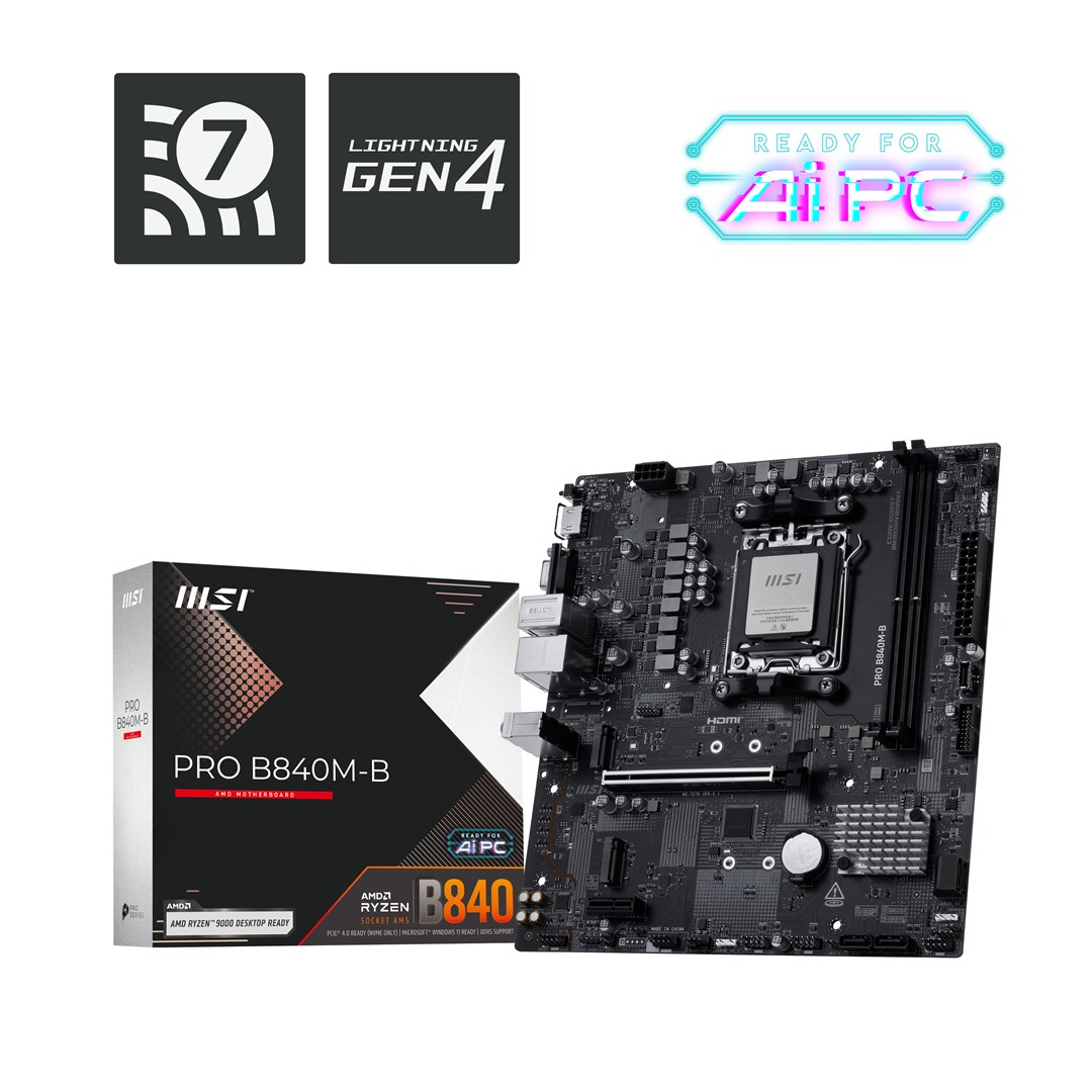 MSI PRO B840M-B płyta główna AMD B840 Gniazdo AM5 micro ATX