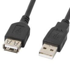 Kabel Lanberg CA-USBE-10CC-0007-BK (USB 2.0 M - USB 2.0 F; 0,7m; kolor czarny)
