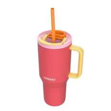 Kubek termiczny z teleskopową słomką Kambukka Rio Tumbler 950ml Pink Papaya