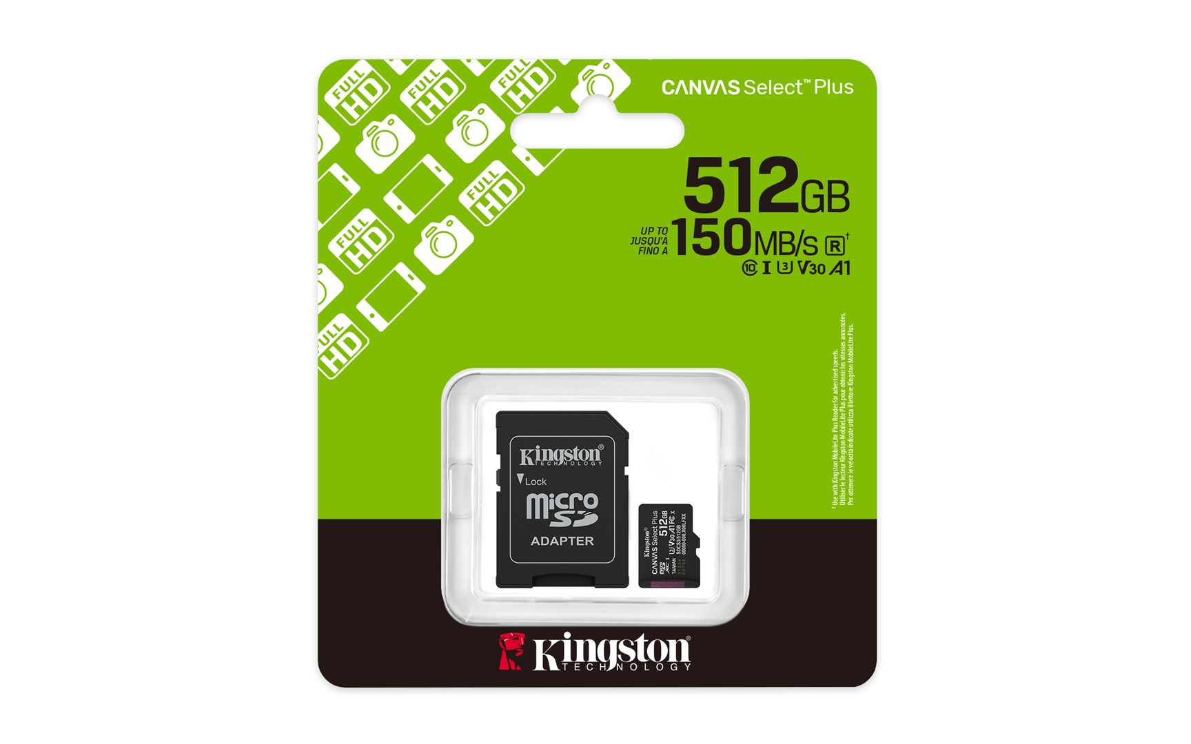 KINGSTON microSDXC 512GB Canvas Select Plus 3 + ADP - obrazek 2